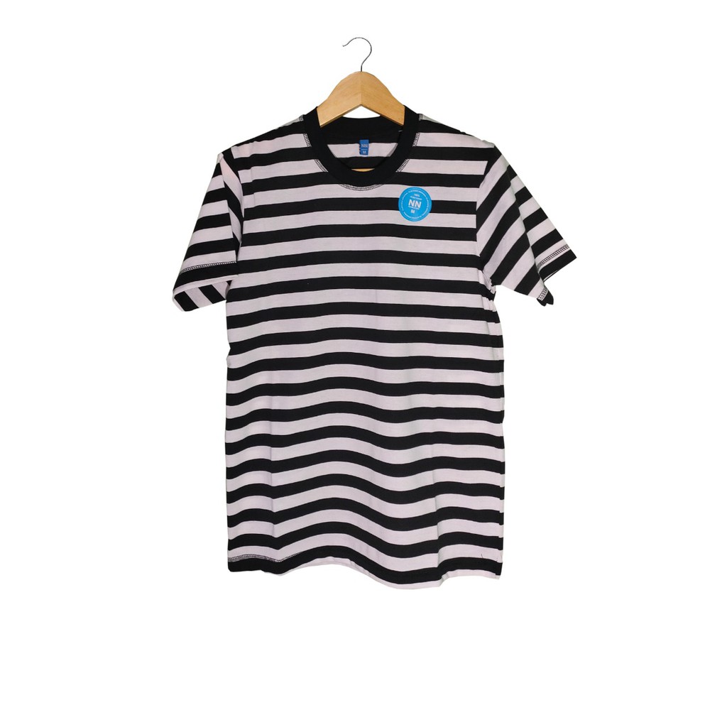 KAOS SALUR POLOS STRIPE WARNA HITAM-PUTIH BELANG BELANG PRIA DEWASA - BERKUALITAS -