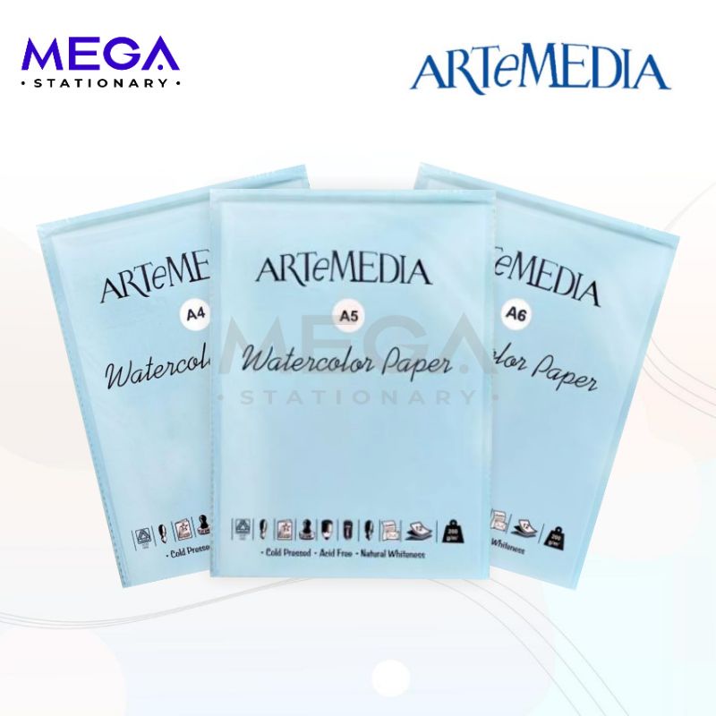 

Artemedia Watercolor Paper A4, A5, A6 / Kertas Cat Air Artemedia Paper Sheet