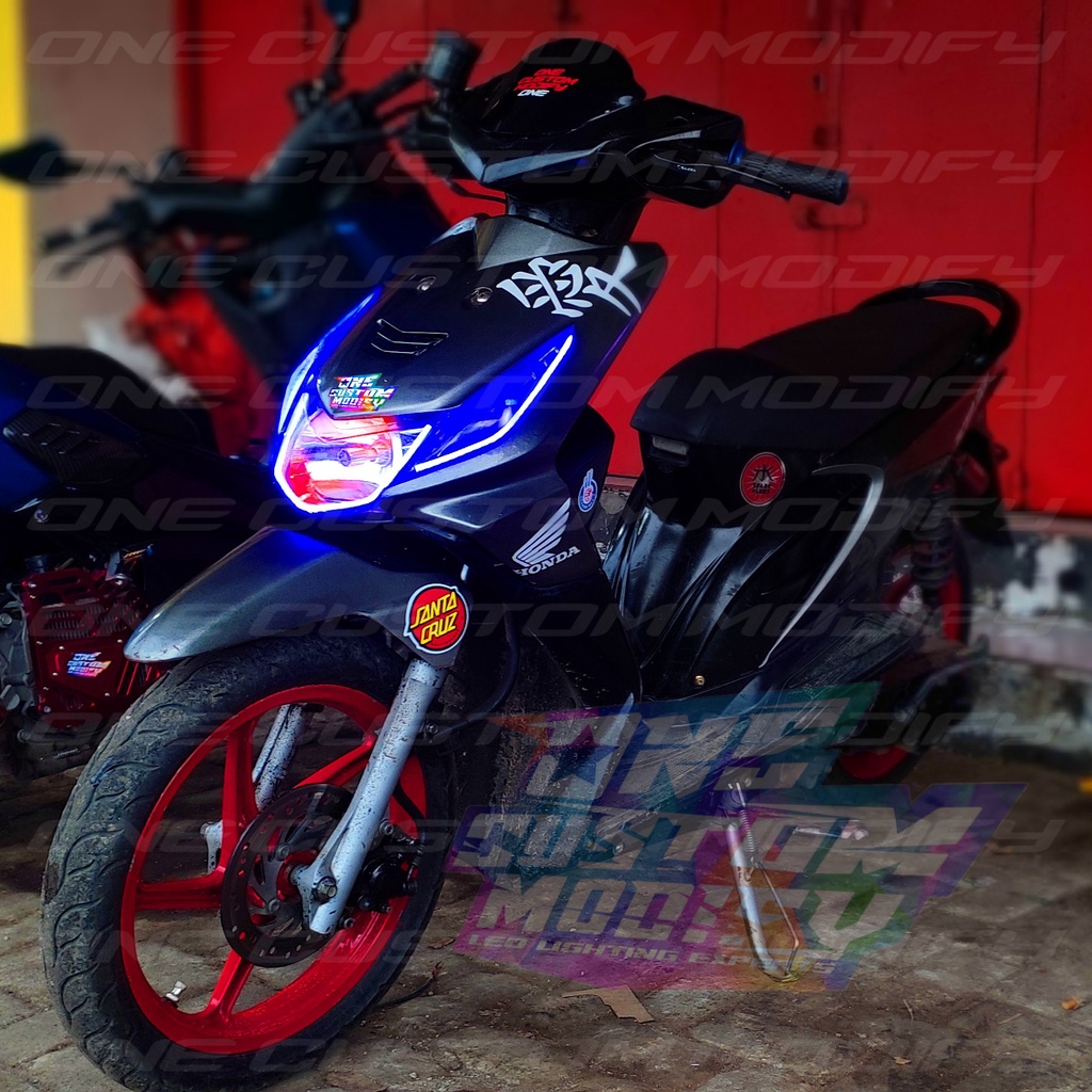 RK SEPAKET LAMPU ALIS DRL BEAT KARBU OLD BONUS LED JELLY VARIASI AKSESORIS MOTOR BEAT LIS DEPAN BEAT