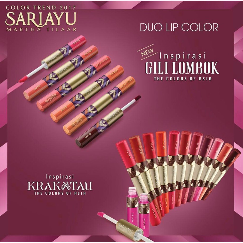 [Spesial Promo] Sariayu Duo Lip Color Matte & Glossy Gili Lombok 2017