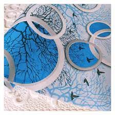 Wallpaper Stiker Dinding | Walpaper dinding Kamar Tidur | Wallpaper Promo |Ring Biru