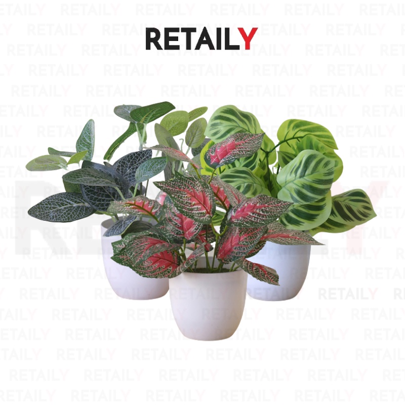 Retaily PT37 Pot Tanaman Hias Bunga Hias Plastik Ornamen Pot Bongsai Artificial Flower Decoration