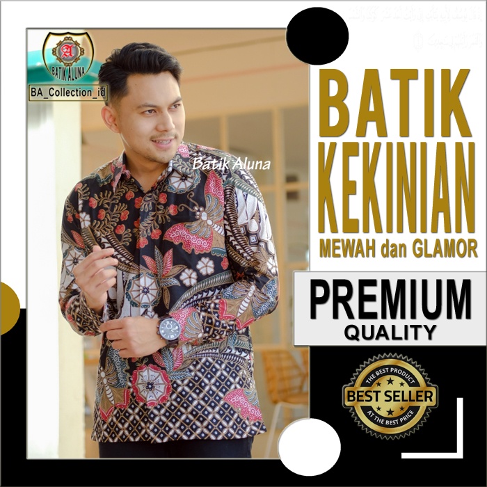 Baju Batik Lengan Panjang Pakaian Kemeja Batik Pria Laki Laki Lengan Panjang Premium Asli Lapis Furi