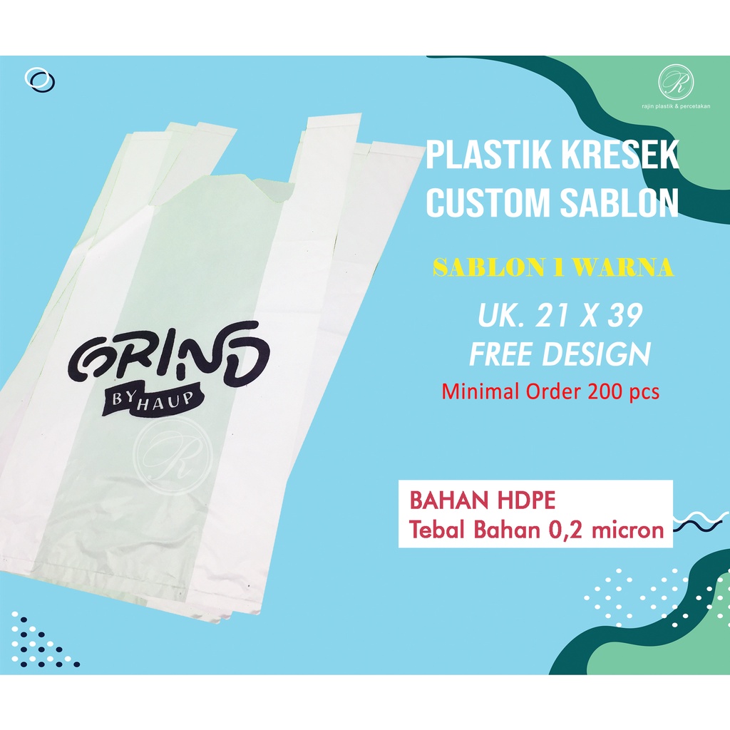 KRESEK SABLON | 21 | PLASTIK CUSTOM | FREE DESIGN | KRESEK CUSTOM | uk. 21x39