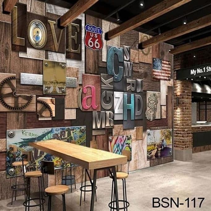 WALLPAPER CUSTOM 3D WALLPAPER DINDING CAFE Terbaru