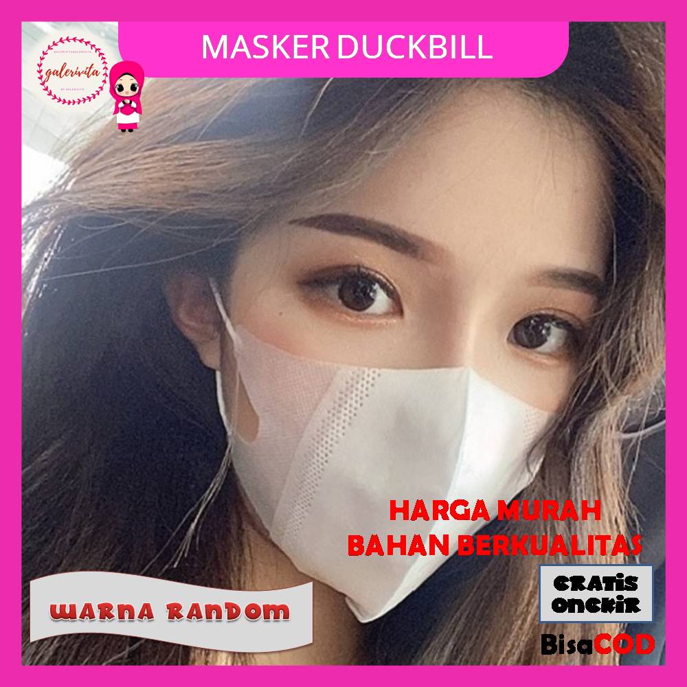 Masker Duckbill 3 Ply / Face Mask Duckbill Putih Protective 3 Ply / Masker Duckbill Garis