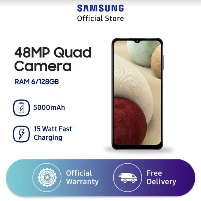 Samsung Galaxy A12 6/128 GB - White | Shopee Indonesia