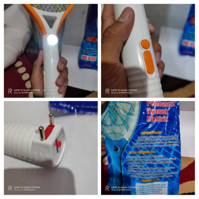 raket nyamuk elektrik cas brigh G dengan led senter