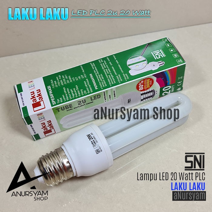 Lampu LED PLC 20 Watt LAKU LAKU Lampu PLC LED 20 W / Bohlam LED 2U