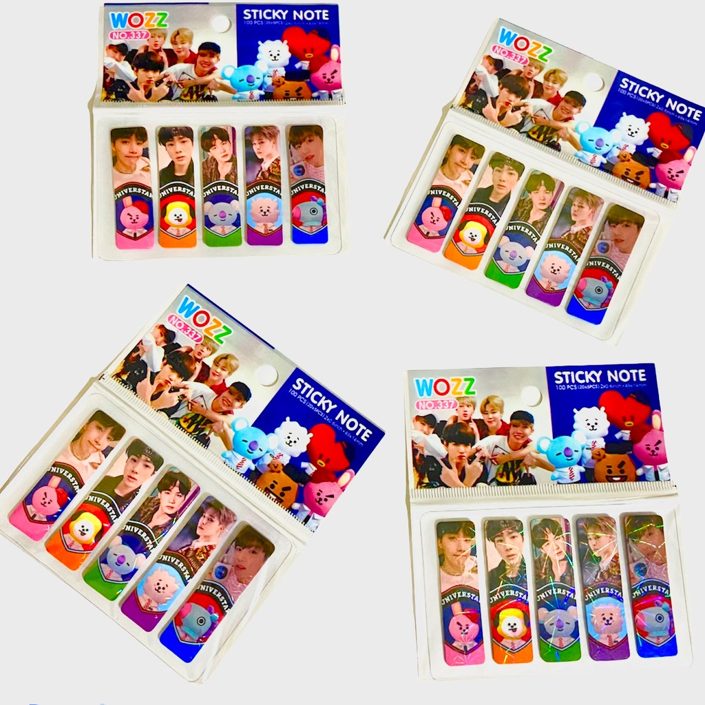 PEMBATAS BUKU PLASTIK BT21 BTS ISI 100 LEMBAR / PEMBATAS BUKU / POS IT / STIKY NOTE / BOOKMARK BTS-WOZ- BTS C