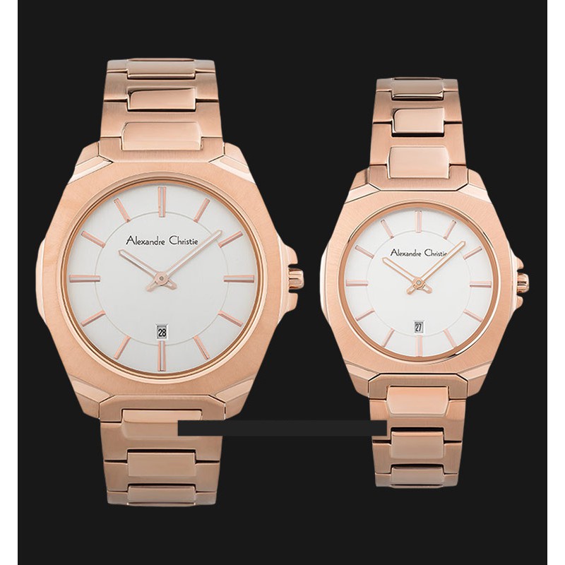 Jam Tangan Alexandre Christie AC 8611 BRGSL Couple Rosegold