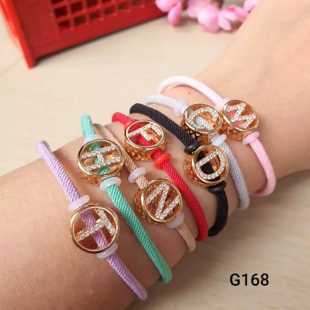 Gelang serut huruf~ Gelang+Huruf