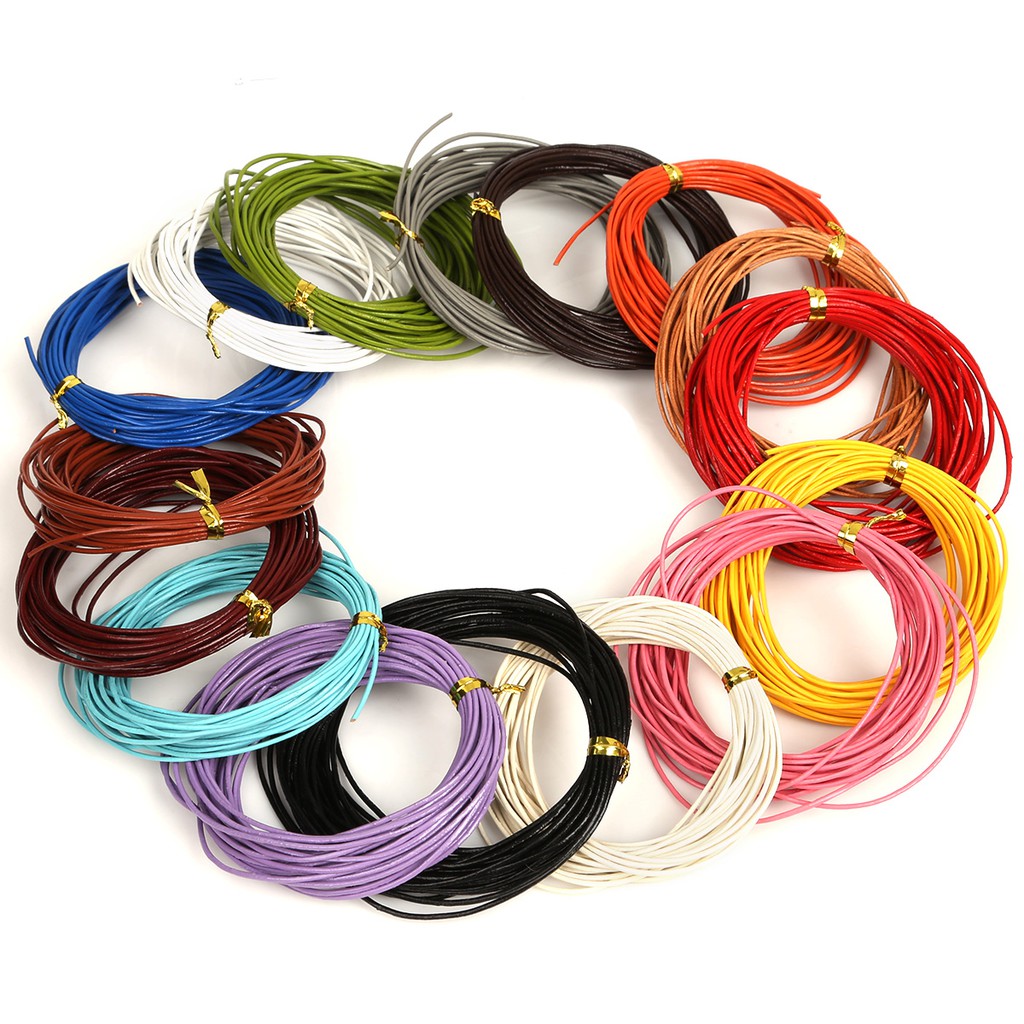 5 M/strand 1MM Round Real Leather Jewelry Cord/wire/thread/string Beading Cords For Necklace Bracelet DIY Jewelry Findings