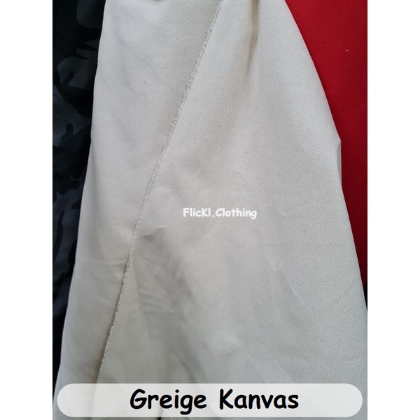 Bahan Kain Greige Kanvas Terpal Polos Cotton Katun Grey Kanvas Tas Ransel Slempang Jaket Celana Clemek