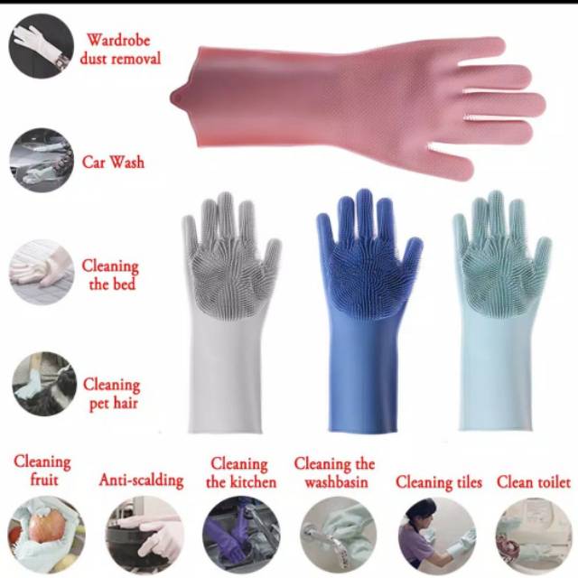Sarung tangan silikon multifungsi Scrubber Gloves