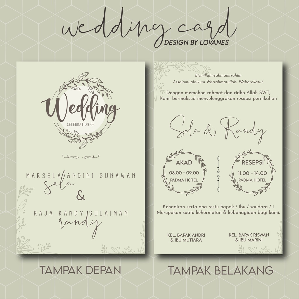 Kartu Undangan Pernikahan / Wedding Invitation Card / Wedding Card Aesthetic