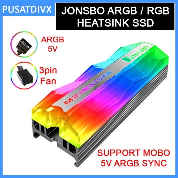 JONSBO Heatsink SC ARGB SSD NVMe M.2 Cooler Cooling Aluminum 3PIN