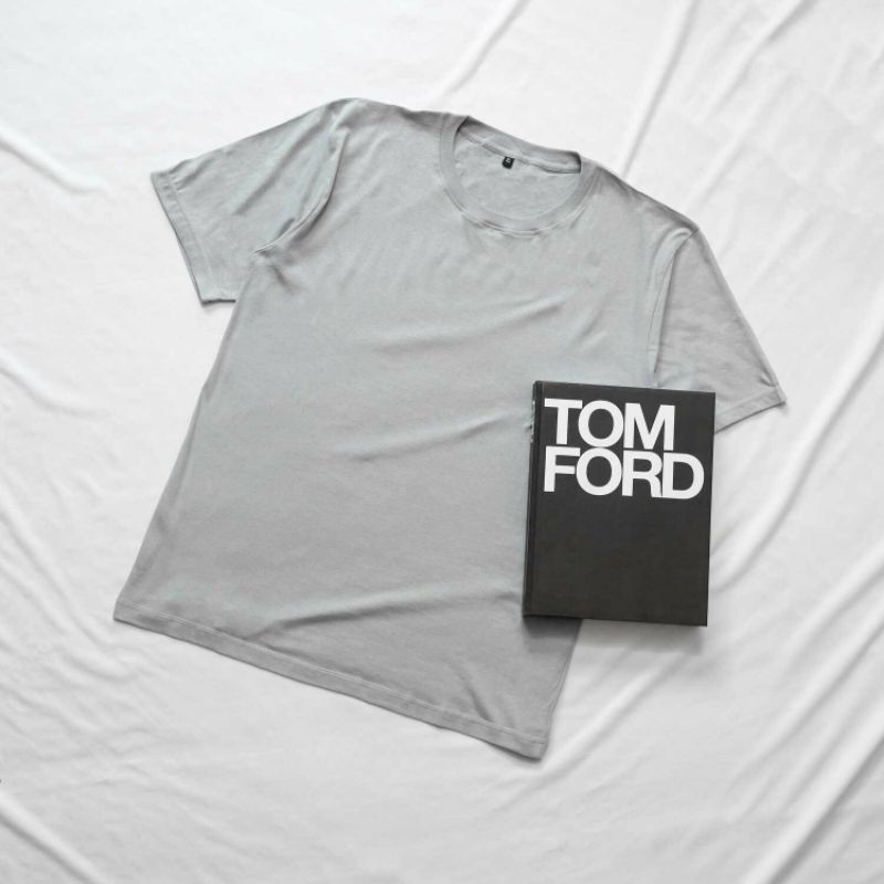 KAOS POLOS ABU MUDA COTTON 30S
