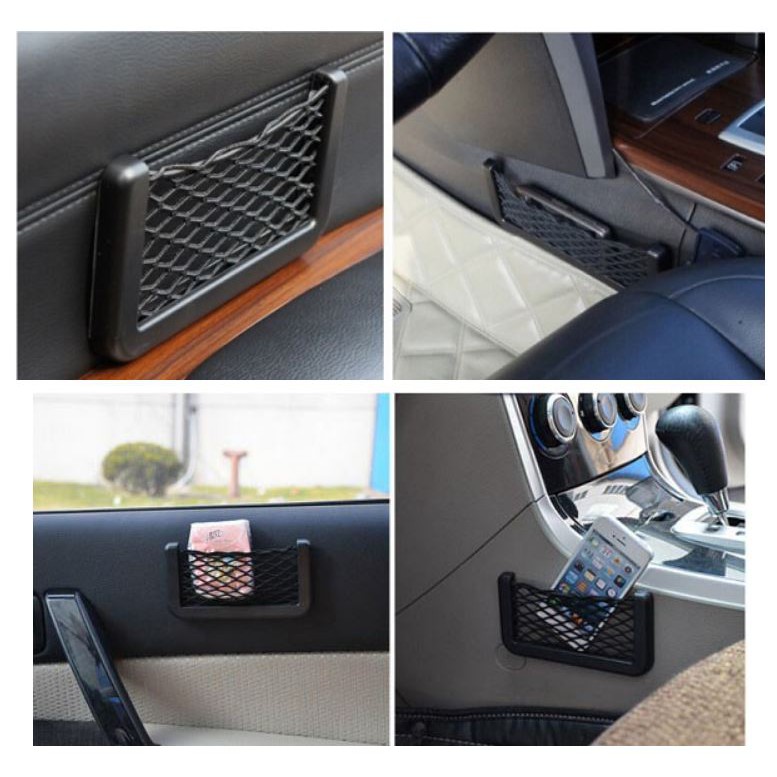 Kantong Jaring Mobil Small Car Set Net Organizer HP Tempat Smartphone di Mobil Car Holder Mesh Car