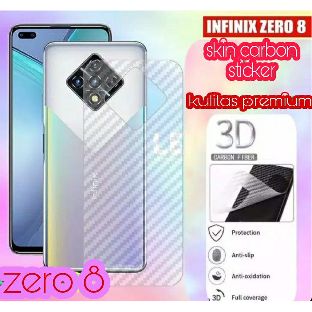 GARSKIN INFINIX ZERO 8 BACK SKIN CARBON ANTI GORES BELAKANG