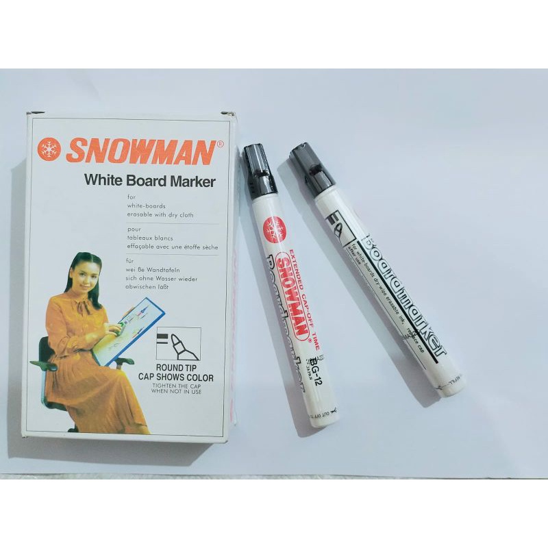 

Snowman Spidol Whiteboard (BG 12) Hitam Made in Japan