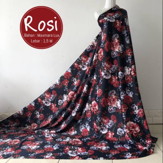 Rosi Kain Motif Bunga Besar Bahan Maxmara Lux Shopee Indonesia