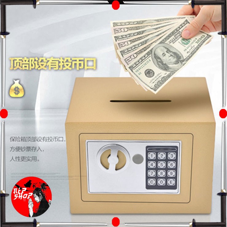 Brankas Mini Electric Password Deposit Box with Lubang Celengan 4.6L