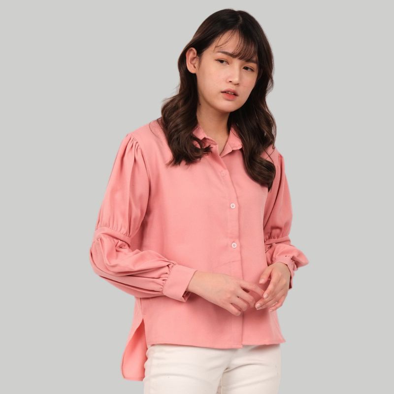 kemeja wanita lengan puff