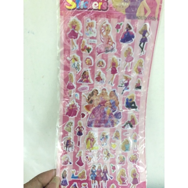 Sticker karakter pooh frozen boy girl music princess avenger 3D glitter-Barbie