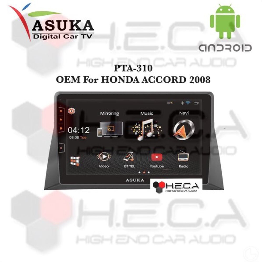 Asuka PTA-310 For HONDA ACCORD 2008 Head Unit OEM Double Din Tape Mobil PTA-310TV Android Frame