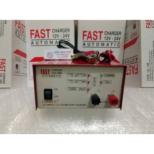 Fast Charger Accu Aki 12V 24V Otomatis