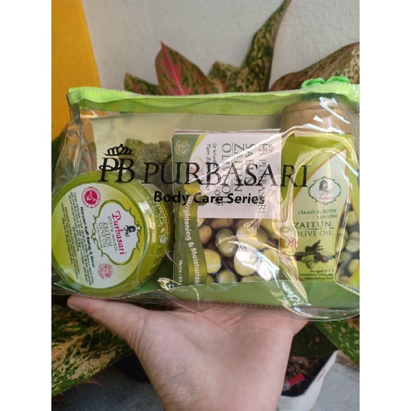PAKET PEMUTIH BADAN PURBASARI ( BODY LOTION + LULUR + SABUN)