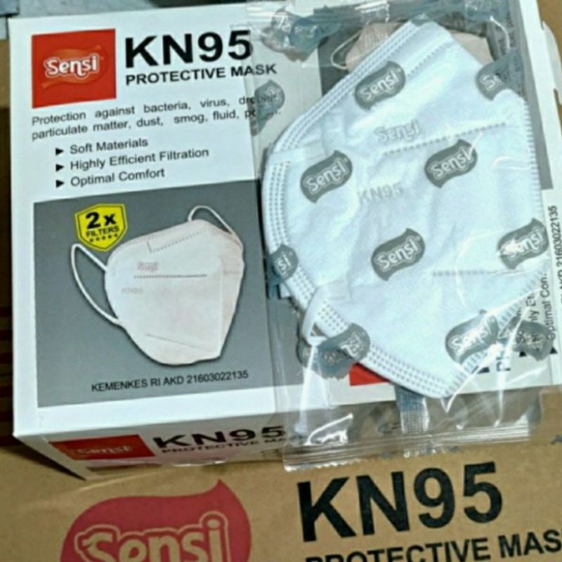 Masker KN95 Sensi 5 Ply Earloop Double Filter Protective Face Mask