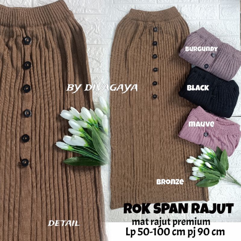 ROK RAJUT SPAN KANCING LP 50-100 CM PJ 90 CM