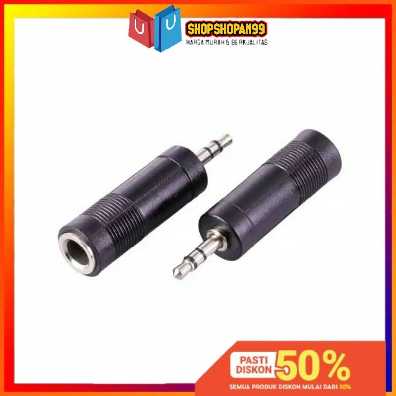 perubah jack besar 6.5mm To 3.5mm / Jack lubang Besar ke headset handphone