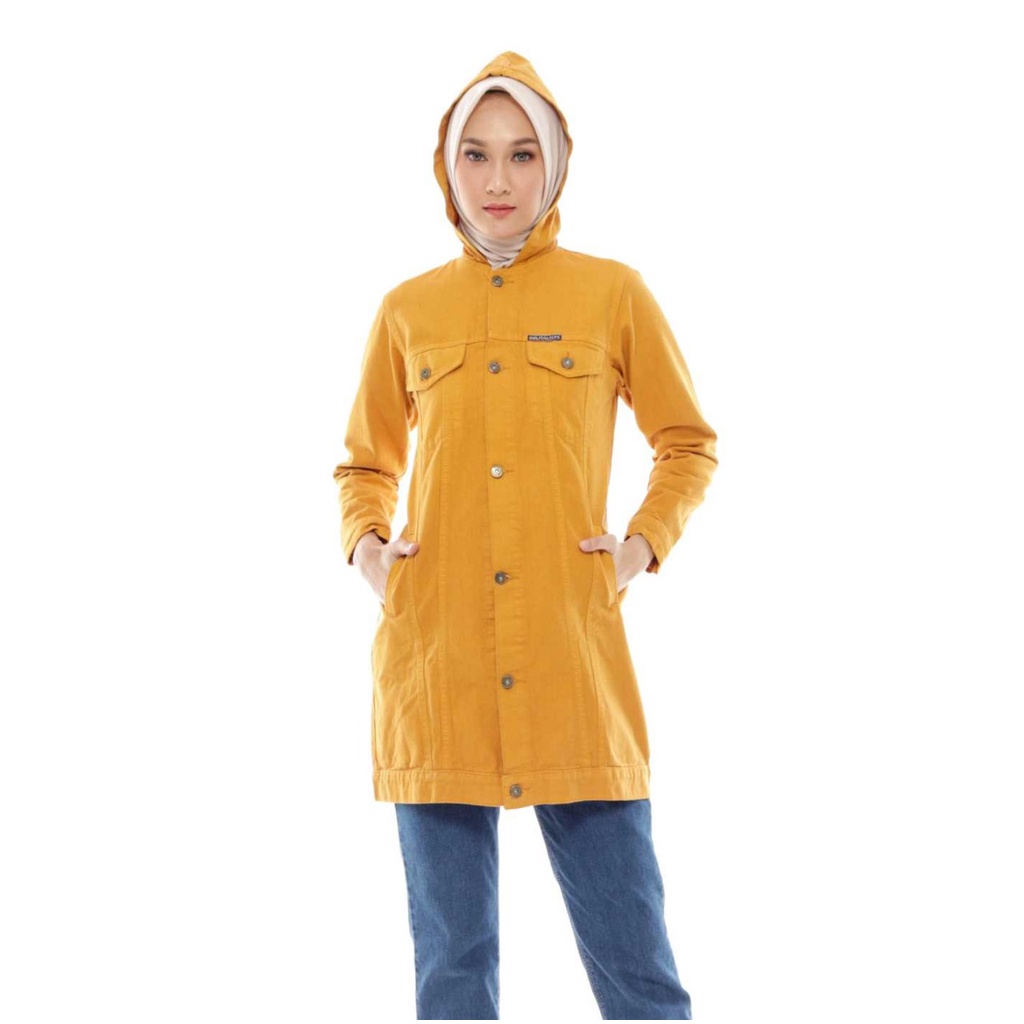 JAKET DENIM MUSLIMAH / JAKET LEVIS MUSLIMAH / JAKET JEANS MUSLIMAH HOOZIE MUSTARD
