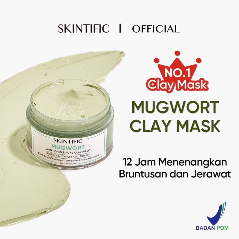 Jual [ready Stock] Skintific Mugwort Mask Anti Pores And Acne Clay Mask