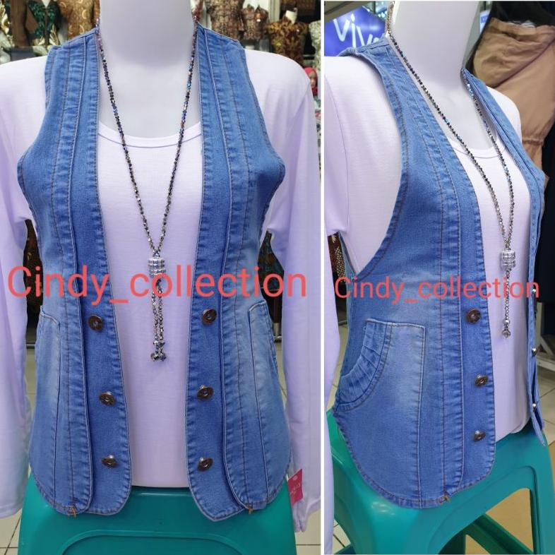 Rompi Jeans Wanita Rompi Wanita Jeans Rompi Denim Vest Wanita Rompi Jumbo Rompi Cewek Best Seller