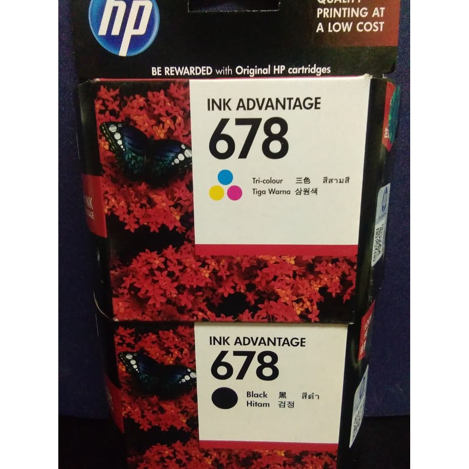 Paket Cartdrige Tinta HP 678 Black &amp; Tricolor Original