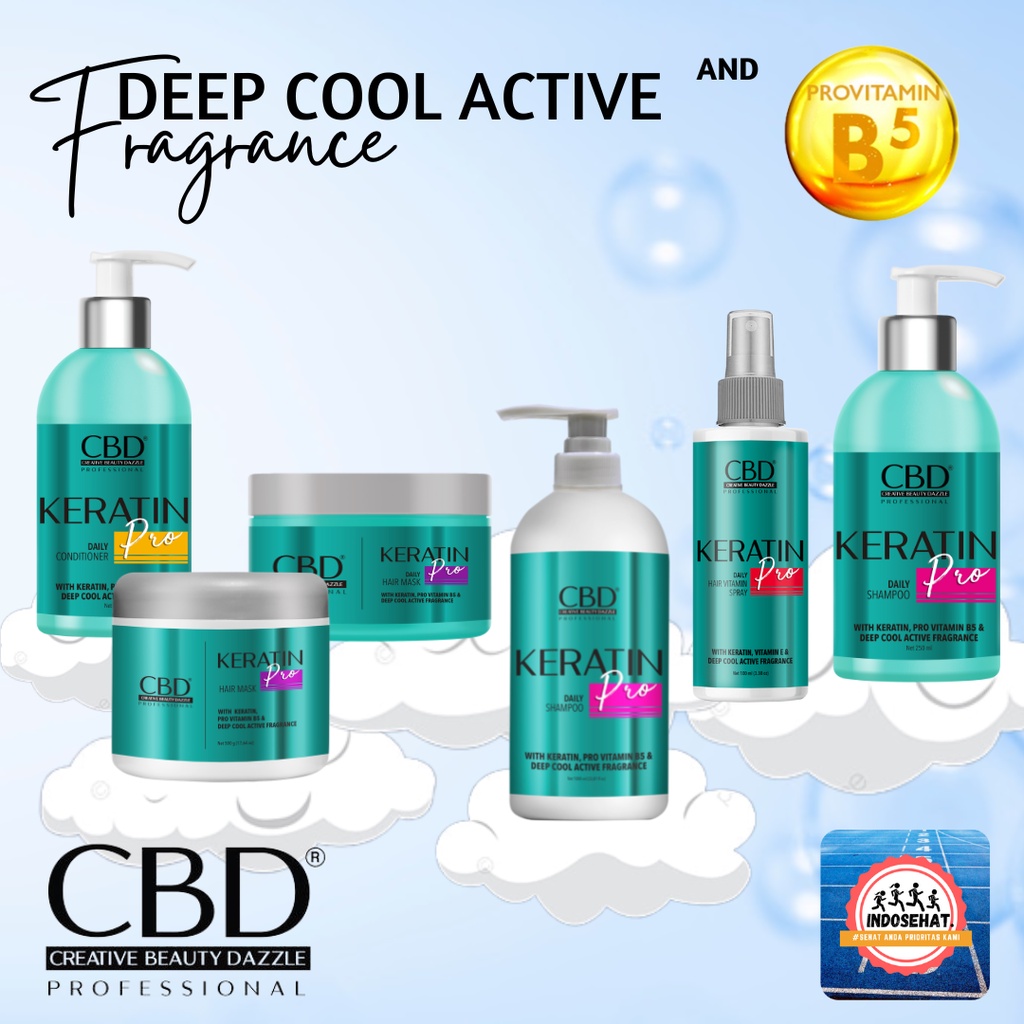 CBD Professional Keratin Pro Daily Shampoo Conditioner Hair Mask Hair Vitamin Spray - Nutrisi Perawatan Kulit Kepala Rambut