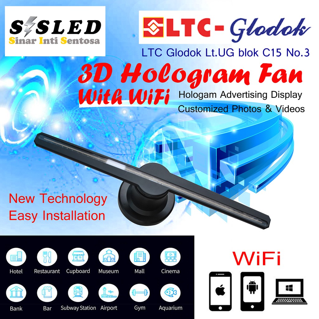 Jual 3D Hologram Fan, 3D Kipas Hologram kipas, WIFI | Shopee Indonesia