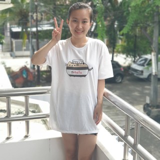  BAJU  KAOS  KATUN NUTELLA OVERSIZE  BAJU  KAOS  WANITA 