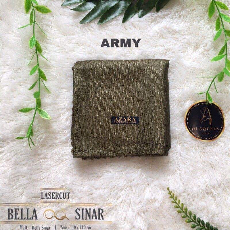 JILBAB SEGIEMPAT BELLA SINAR LC BY AZARA-Army