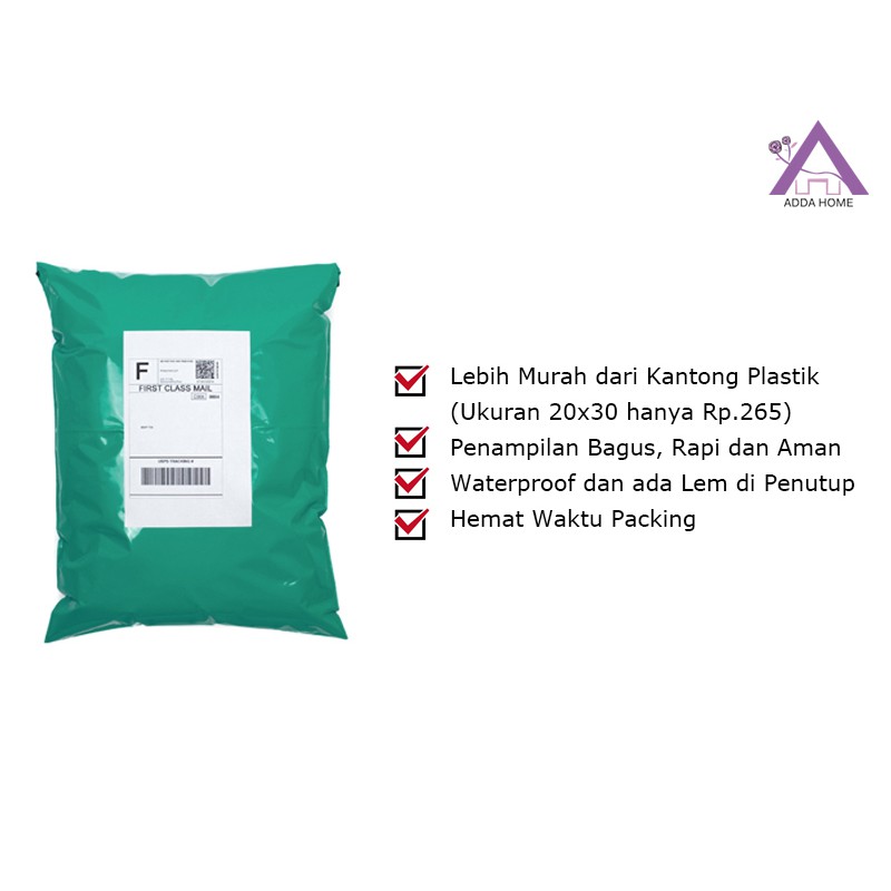 Adda Home - Polymailer Plastik Packing Online 25x35 cm Hijau Tua (100pcs)