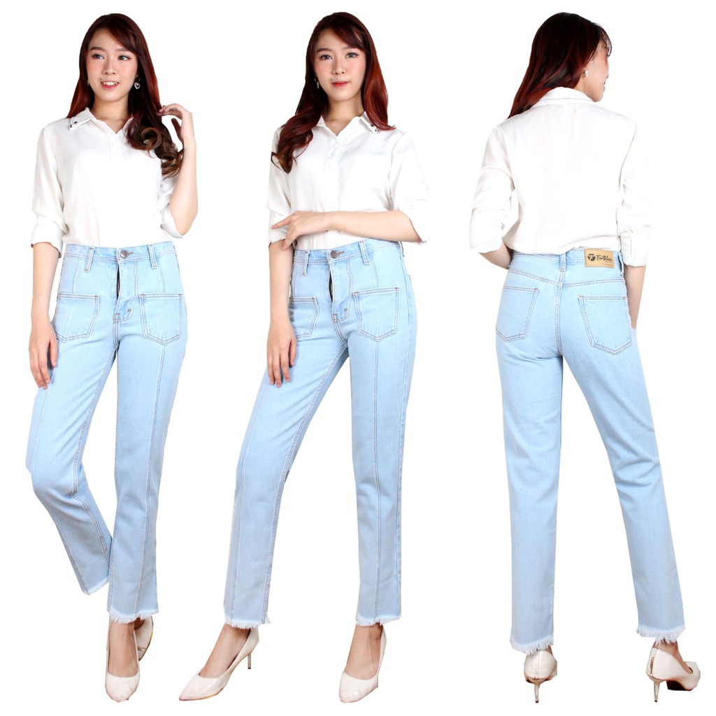 HipNop NIKITA CELANA JEANS BOYFRIEND DENIM WANITA PLAIN POLOS CEWE CEWEK PAKAIAN WANITA