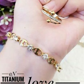 Set Gelang Dan Cincin Wanita Titanium 012