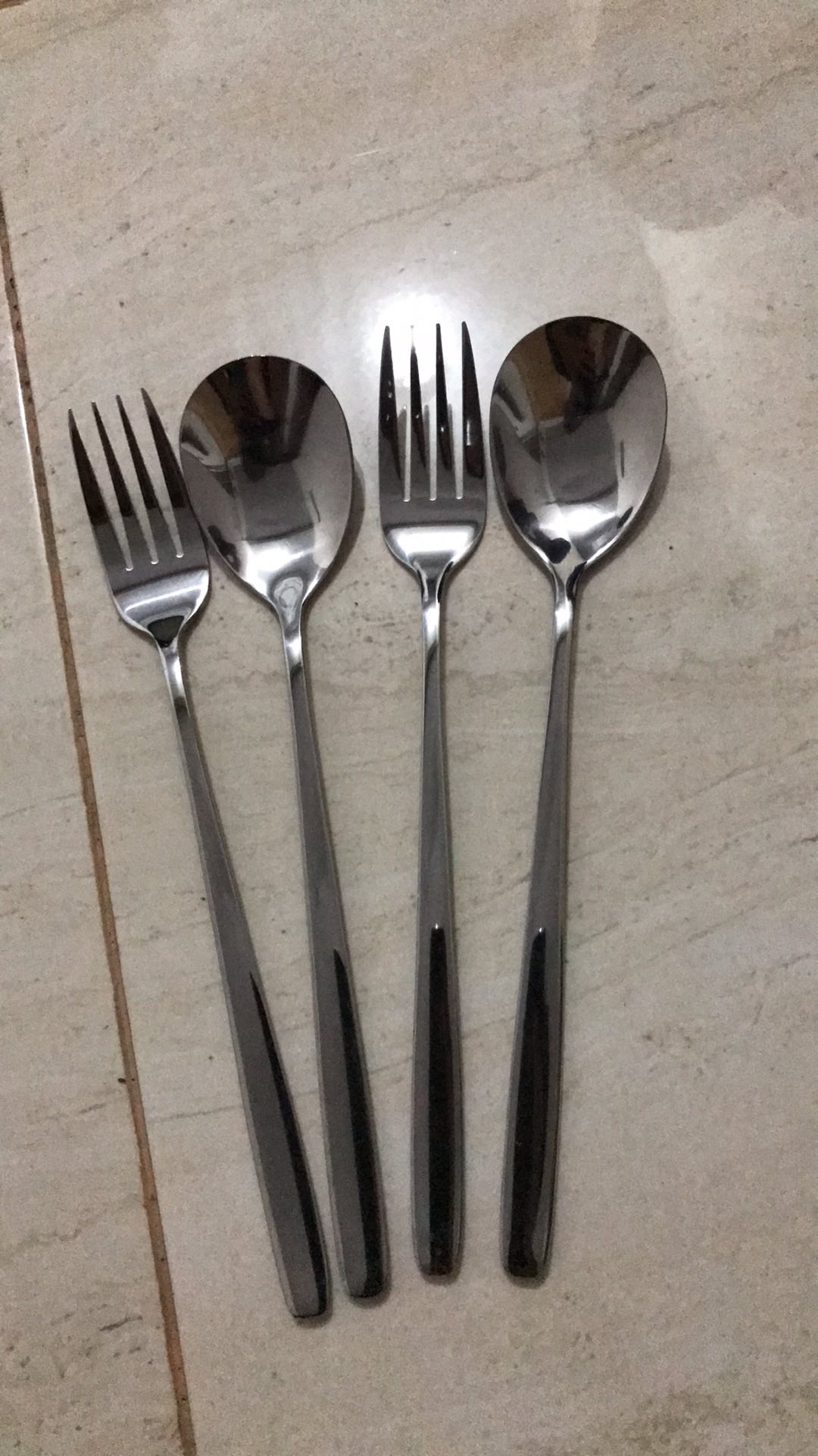 Sendok + Garpu Sujeo Korea Bahan Stainless Tebal Gagang Panjang