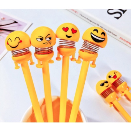 pulpen gel orange emoji emoticon lucu goyang