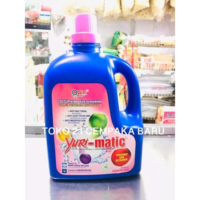 Yuri Matic Cair Colour Brightening Floral Botol 2.8 KG | Deterjen Yuri Matic 2.8KG Murah Promo