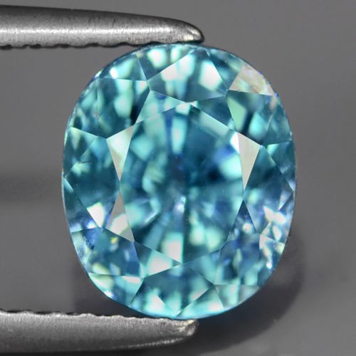 Certified 3.38Ct 7.5x6.5mm Oval Natural Blue ZIRCON Cambodia, Top Luster ZN003